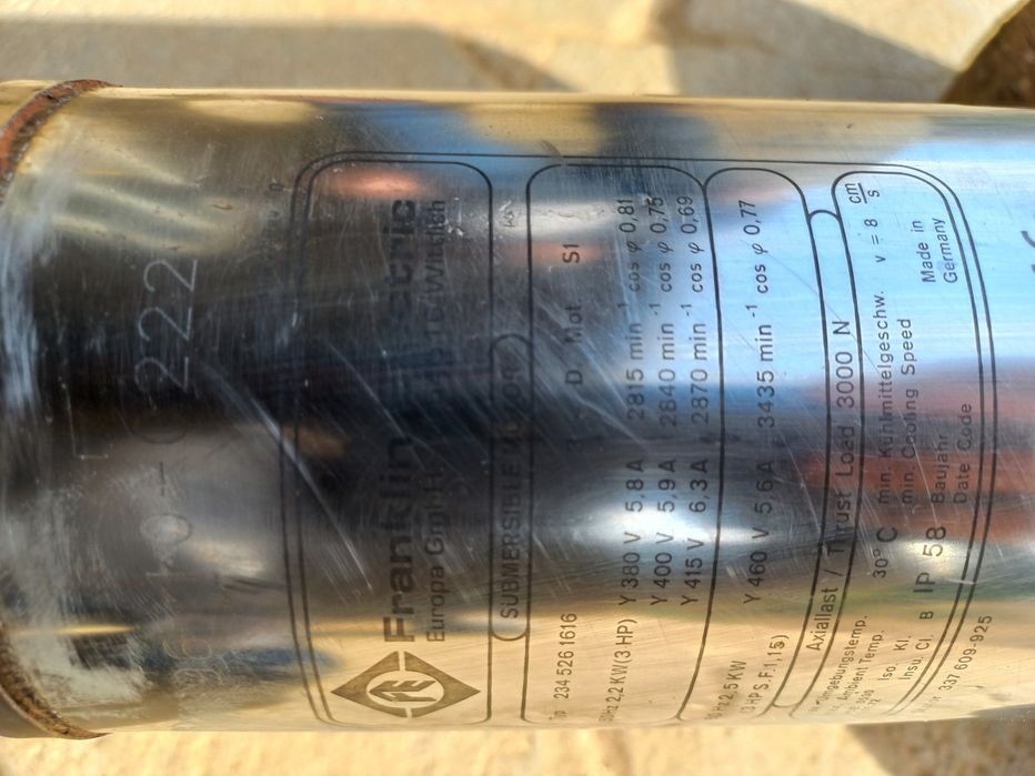 Bomba de poço trifasica Franklin electric