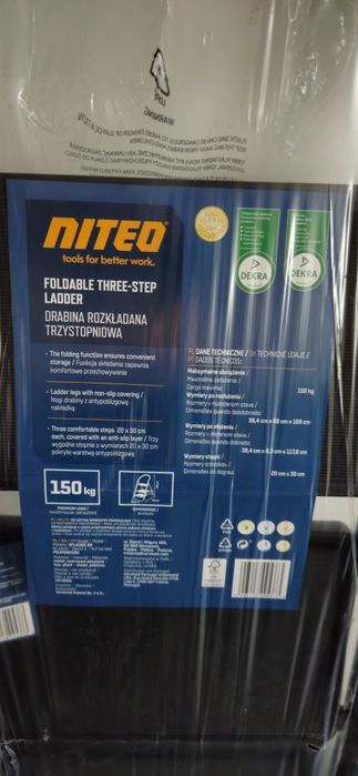 Drabina trzystopniowa obciążenie 150 kg
