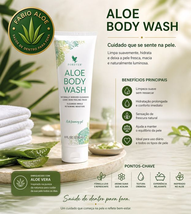 ALOE® Body Wash• Gel de Banho Corporal PH Hidratante.
