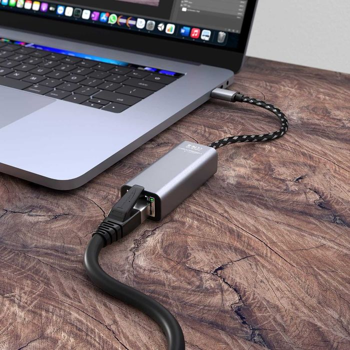 KabelDirekt karta sieciowa USB-C RJ45 Gigabit Ethernet Adapter do PC