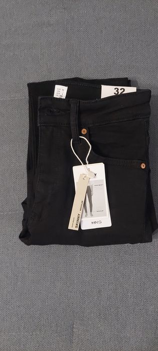 Nowe czarne spodnie rurki Mango 32 XXS wysoki stan skinny