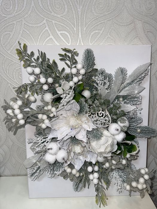 Новорічні прикраси своїми руками. Новорічна картина. Різдвяний декор