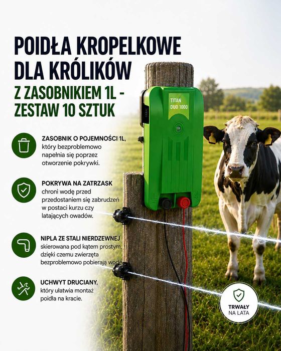 Elektryzator uniwersalny TITAN DUO dla koni, bydła i małych zwierząt