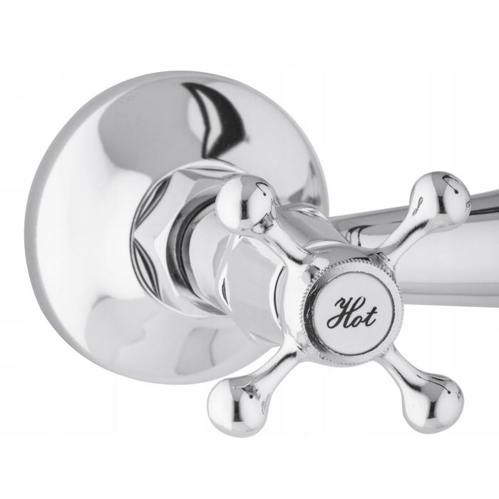 Bateria Kuchenna Ścienna Zlewozmywakowa Retro Kran Chrom Kurki Klasyk