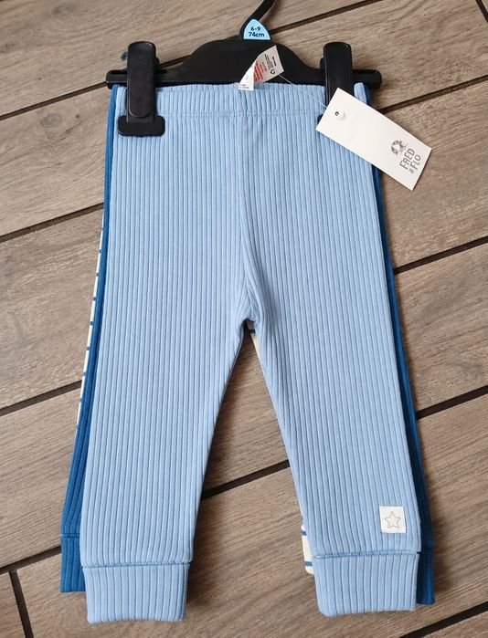 3 pary legginsów, legginsy bawełniane, spodnie bawełniane, 3 pary spodni, spodnie niemowlęce, 6-9 m-cy