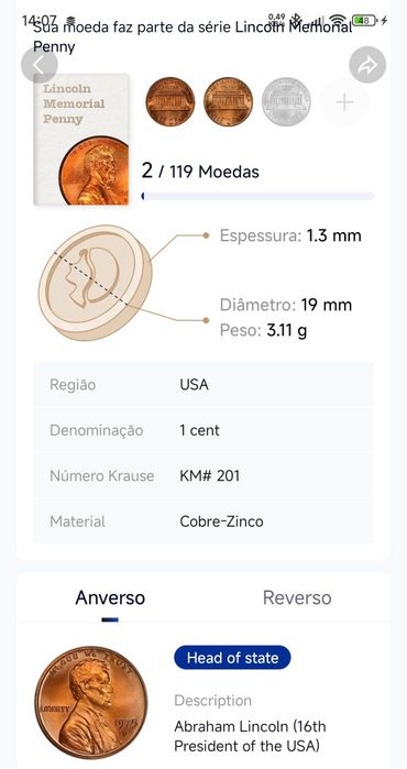 Moeda antiga U.S.A