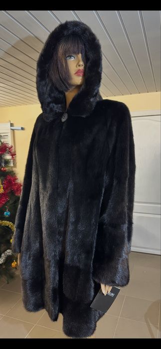Рр 54-56.  Норковая шуба BlackGlama Италия
