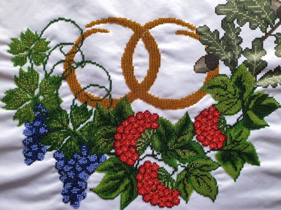 Весільний рушник вишитий бісером. Якісна ручна робота