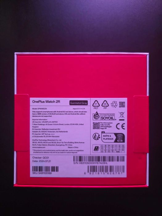 Smartwatch OnePlus Watch 2R 47 MM Nowy Gwarancja