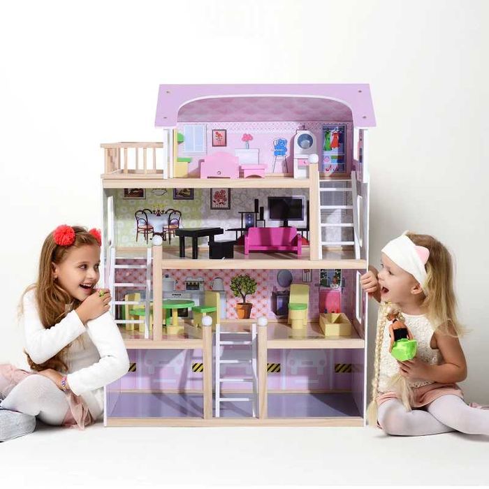 Casa de Bonecas 4 Andares com Acessórios
