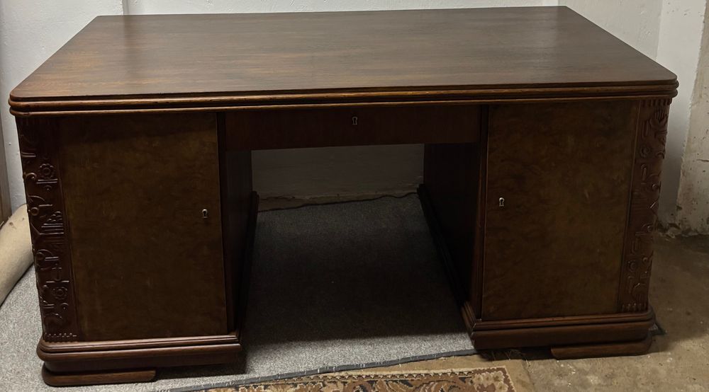 Dębowe starodawne biurko Niemieckie po renowacji