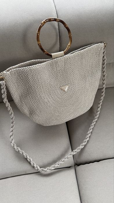 Сумка плетена пляжна соломяна ysl