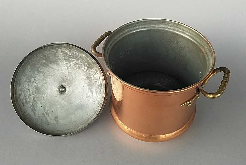 Balde de gelo em cobre, estanhado