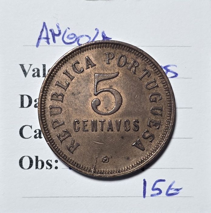 5 centavos 1922 Angola