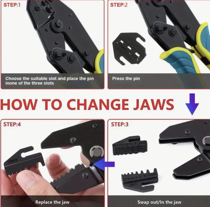 Alicate de carvar terminais professional + 8 matrizes (NOVO)