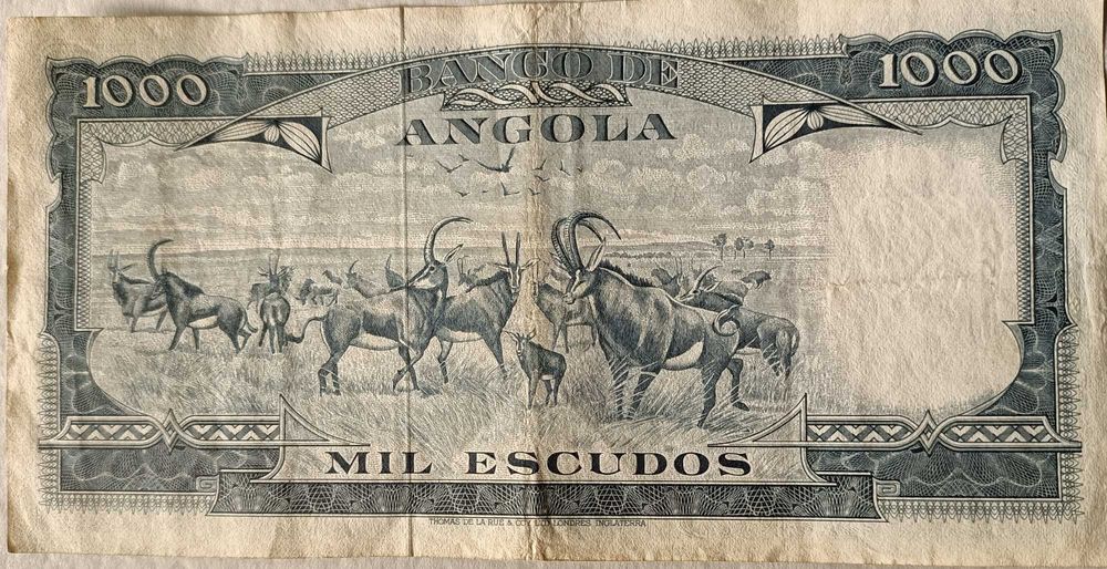 Nota Portuguesa Mil Escudos Circulada  Ex. Colónia Ultramarina Angola
