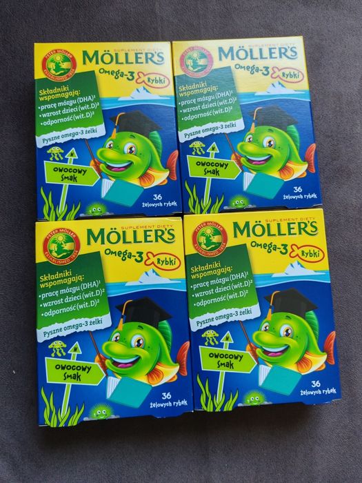 Möller’s Omega-3 Rybki o smaku owocowym, 36szt.- 4 sztuki