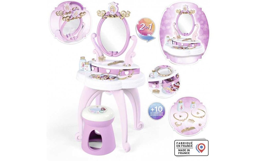 Столик туалетний з дзеркалом Smoby Перукарня Дісней Принцеси 320250
