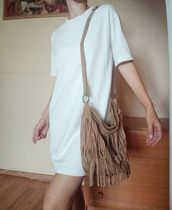 ALDO сумка натуральна замша колір camel