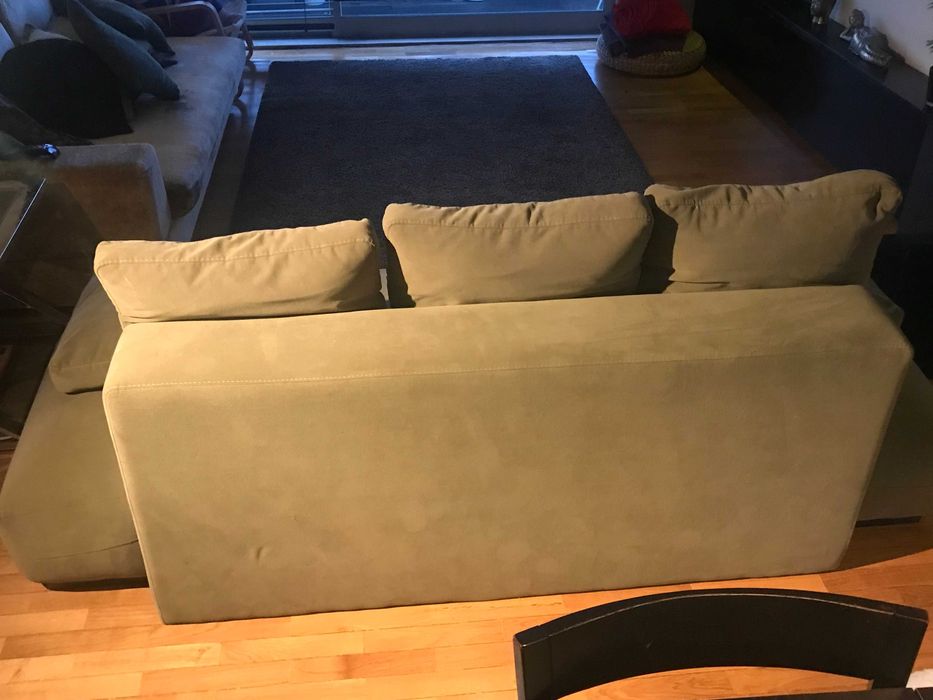 Sofá 3 Lugares Tecido Verde