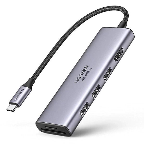 Ugreen 6w1 wielofunkcyjny HUB USB Typ C - 3x USB 3.2 Gen 1 / HDMI 4K 6