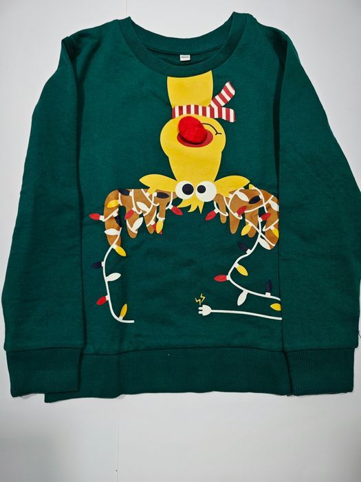 Świąteczna Koszulka Dziecięca Zielona Rudolf Czerwononosy 110/116