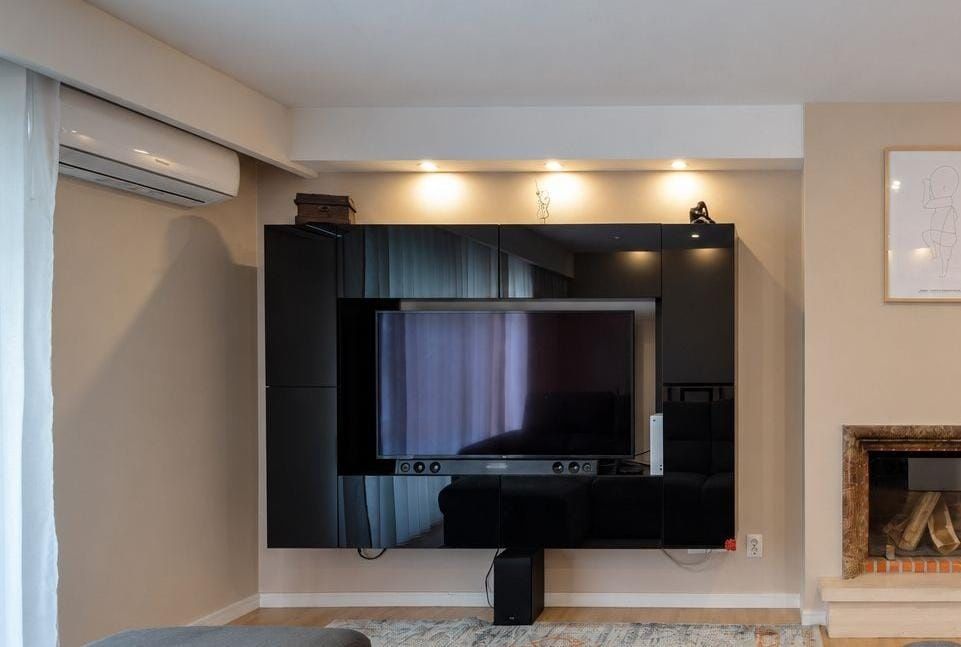 Conjunto de móveis de sala (inclui sofá), com vidro preto
