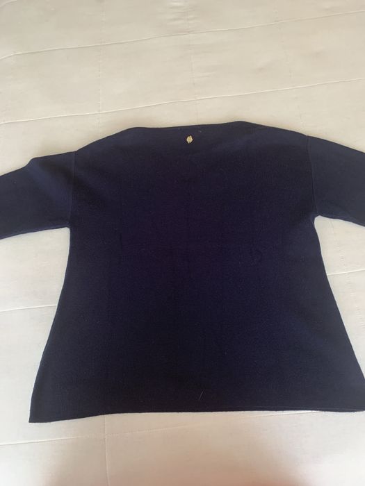 Camisola azul escura de malha da Quebramar