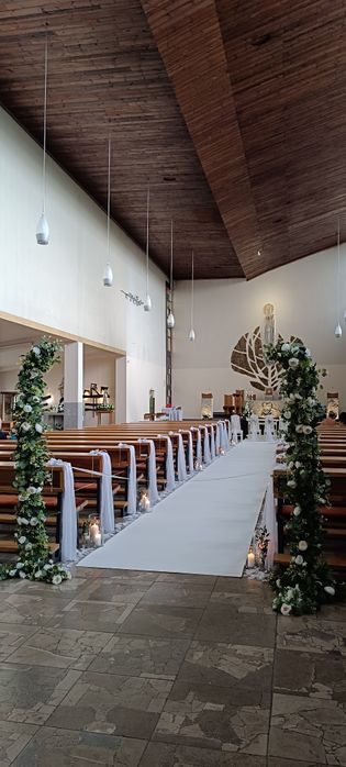 Kwiaty, wesele, ślub, kościół, Dekoracje ślubne, dekoracja kościoła, b