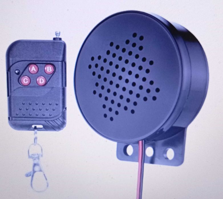 BUZINA COM TELECOMANDO DE 4 SONS PROGRAMÁVEIS