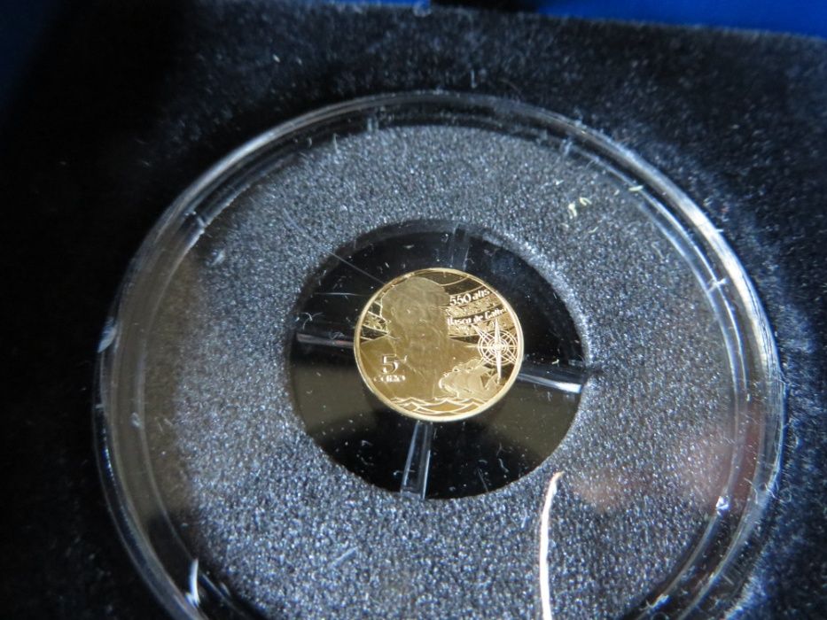 Moeda 5 euro - Torre de Belém e Vasco da Gama (Ouro)