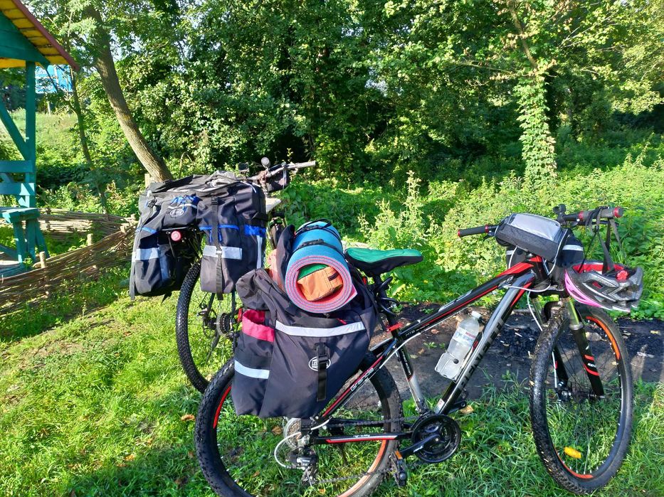 Велобаул LESENOK 80L 3-в-1, велосипедна сумка велоштани велосумка