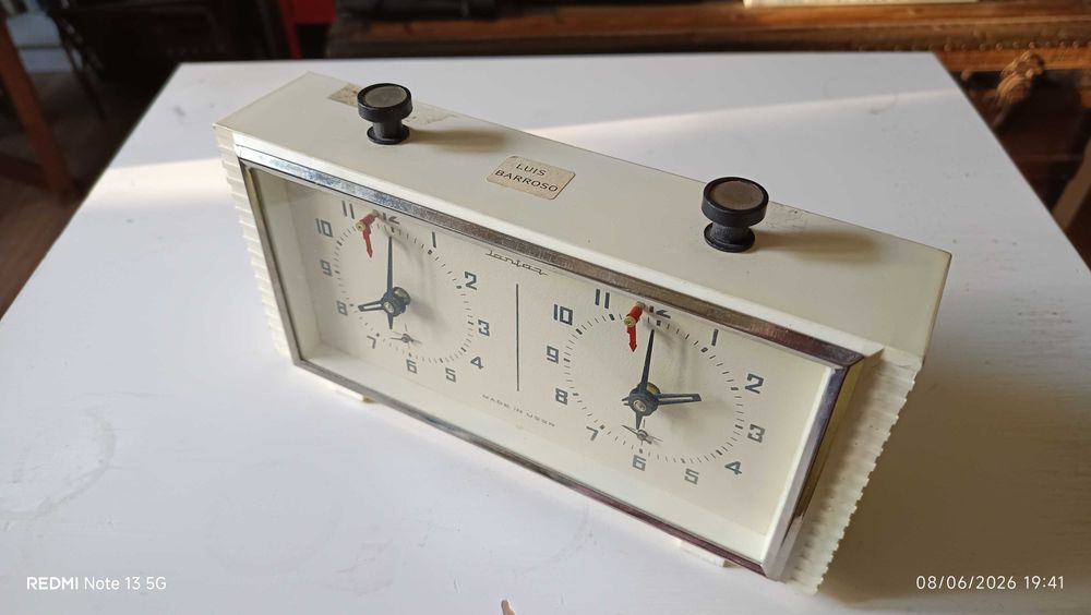 Relógio de Xadrez, marca Jantar. Feito na antiga União Soviética.