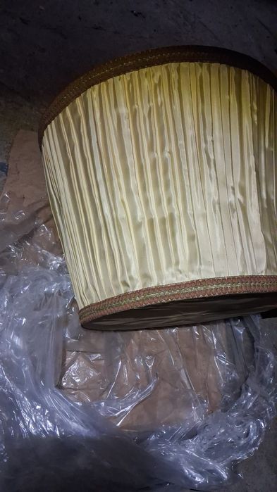 klosz materiałowy  abazur lampa prl 44x60x47