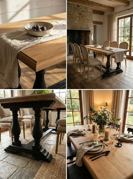 Stół Talvero z wysokiej jakości drewna dębowego