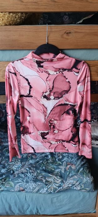 Półgolf Marmurkowy Print Różowy