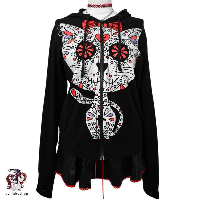 bluza banned z kocimi uszkami motyw kota halloween