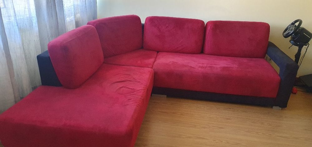 Sofa com chaise longue em bom estado