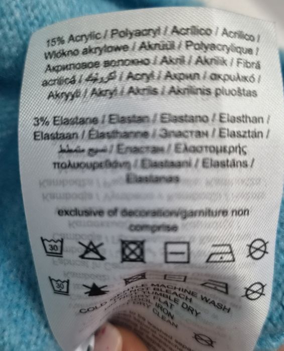 Only długi sweter kardigan turkus 36-38