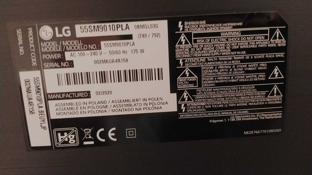 Smart TV LG 55” 4K UHD NanoCell (55SM9010PLA)