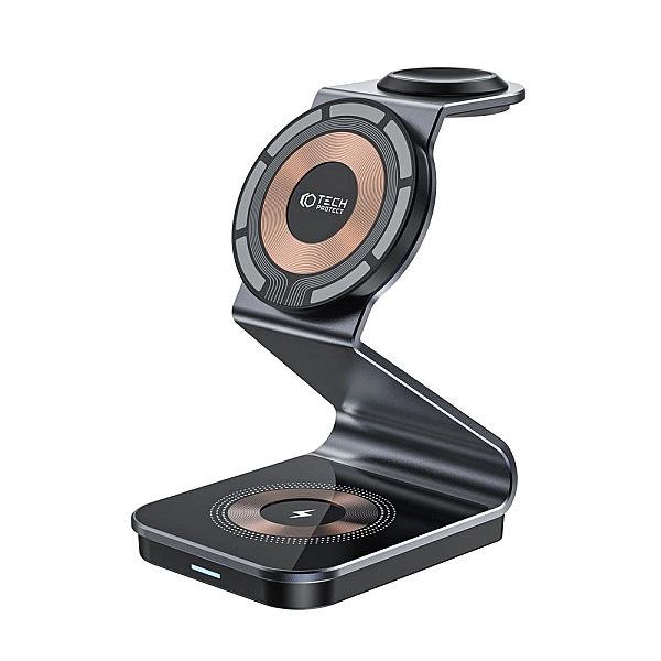 Tech-Protect Qi15W-A29/3In1 Magnetic Magsafe Wireless Charger Black