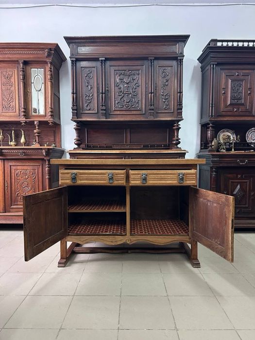 Різьблена тумба комод дерево з кованими елементами 4122