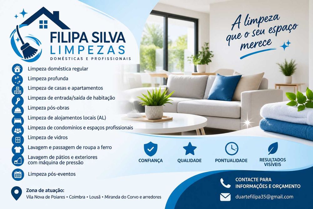 LIMPEZAS PROFISSIONAIS | CASAS • AL • PÓS-OBRAS | COIMBRA