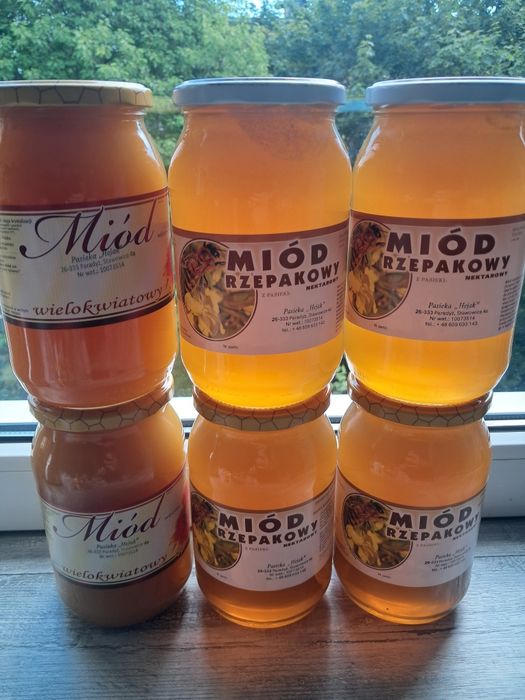 Miód wielokwiatowy słoik 900 ml.