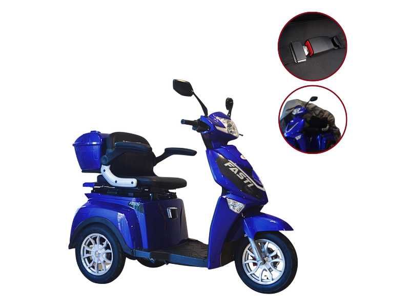 ELECTRORIDE: Skuter trójkołowy FASTI 3 pas + pokrowiec