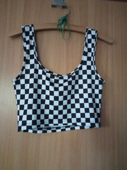 krótki top szachownica Shine