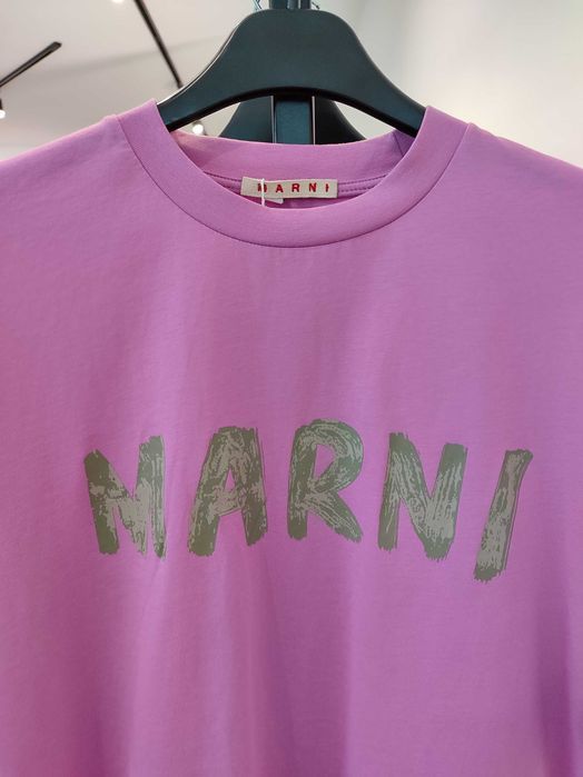 Футболка Marni logo-print t-shirt Rose Purple