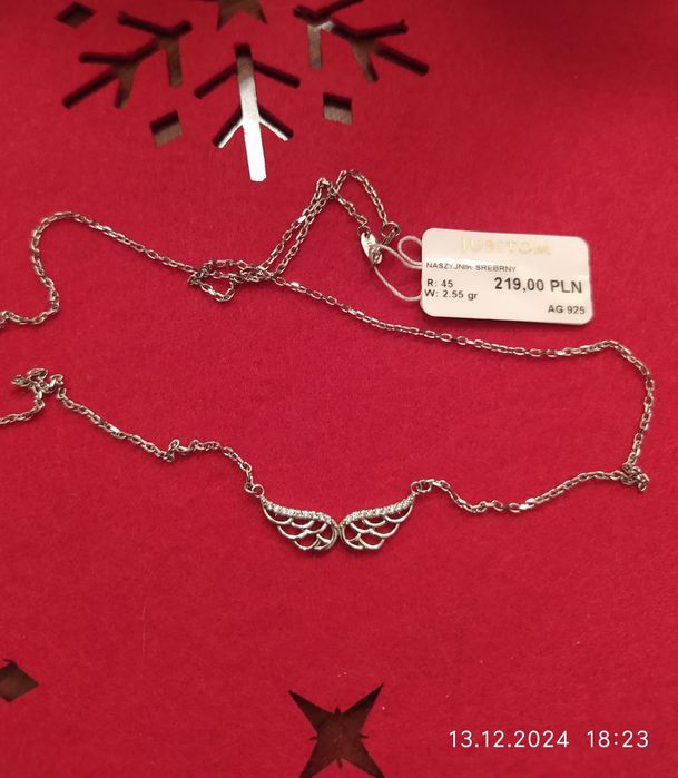 Walentynki srebrny naszyjnik skrzydła zenowy prezent