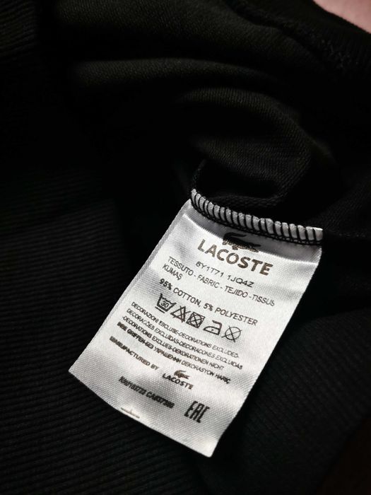 Bluza męska Lacoste czarna mały znaczek nowość bawełna bluzy