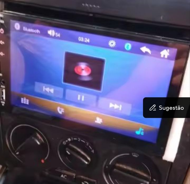 Radio  multimedia 7 polegadas com câmara traseira